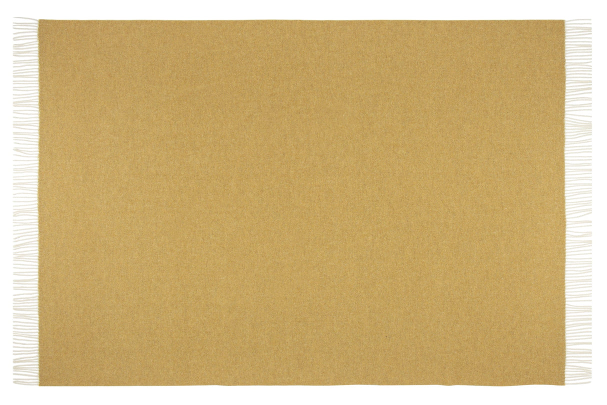 Luxury Merino Wool Blend Throw - Ochre