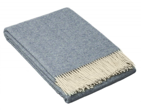 Hampton Luxurious Merino Wool Blend Throw - Ocean Blue