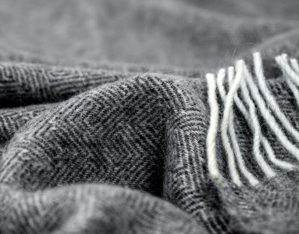 Hampton Premium Merino Wool Throw Blanket - Slate Grey