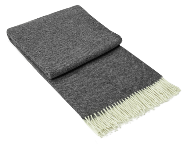 Hampton Premium Merino Wool Throw Blanket - Slate Grey