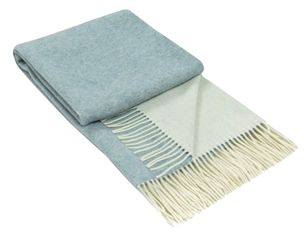 Elegant Light Blue Cashmere-Merino Wool Throw by Kensington