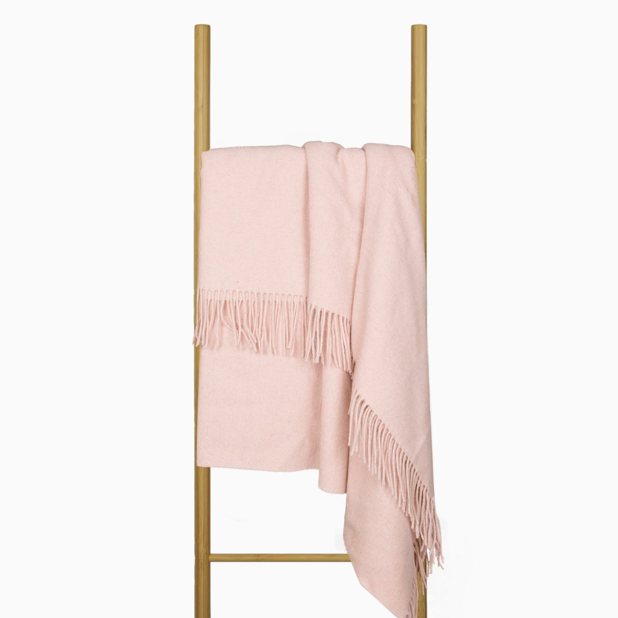Luxurious Merino Wool Blend Throw Blanket - Blush