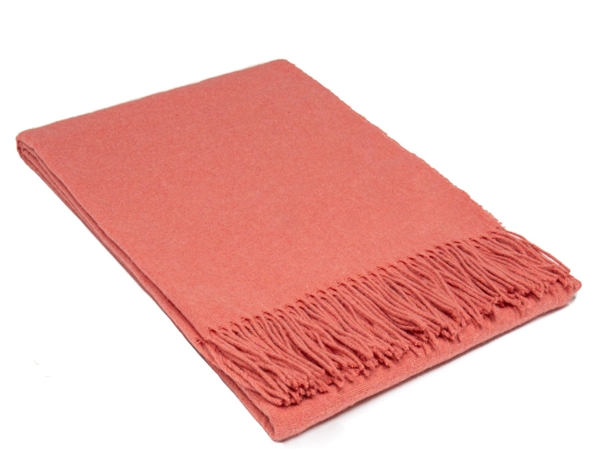 Peach Merino Wool Blend Throw - Paddington Collection