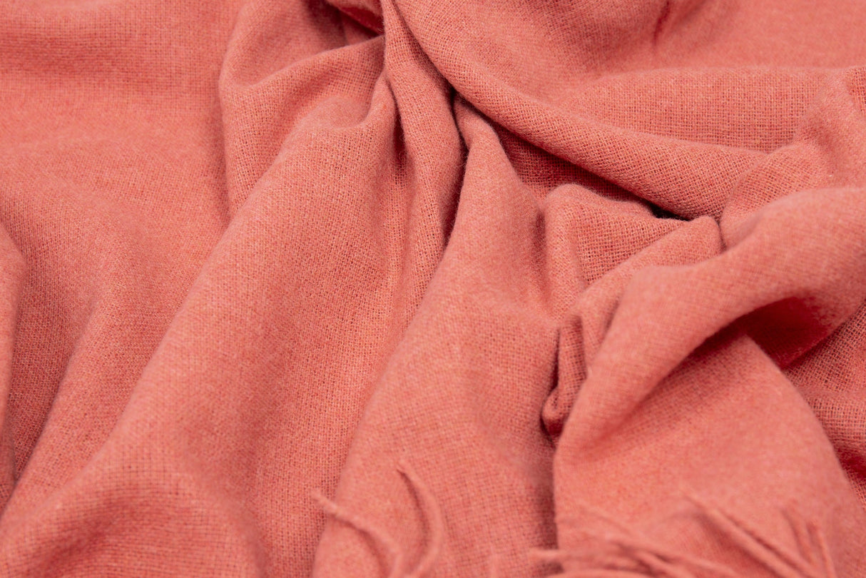 Peach Merino Wool Blend Throw - Paddington Collection