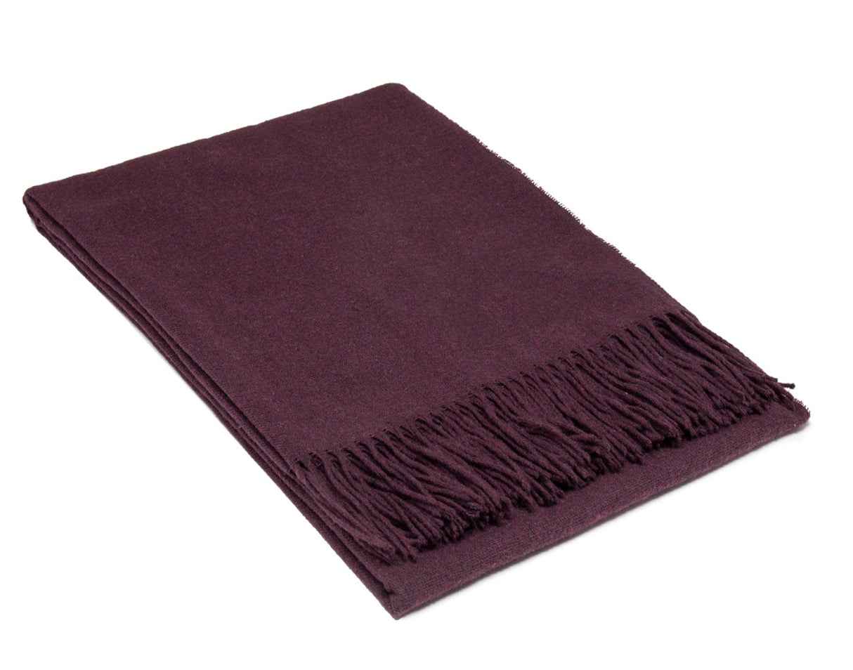 Plum Paddington Luxury Throw - Merino Wool Blend
