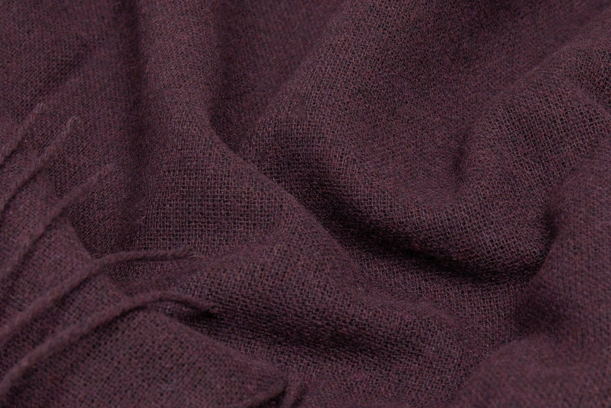 Plum Paddington Luxury Throw - Merino Wool Blend