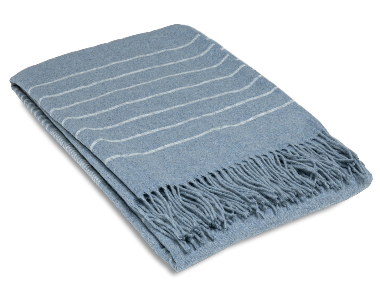 Luxurious Paddington Throw - Premium Wool Blend - Timeless Blue
