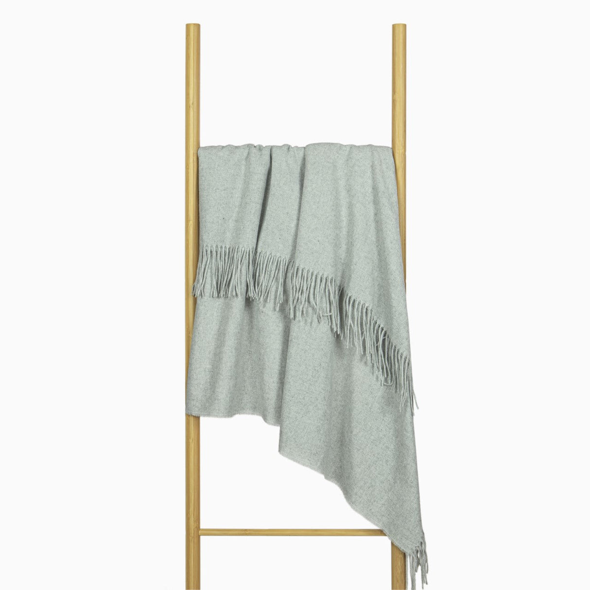 Sleek Light Grey Merino Wool Throw Blanket - Paddington Collection