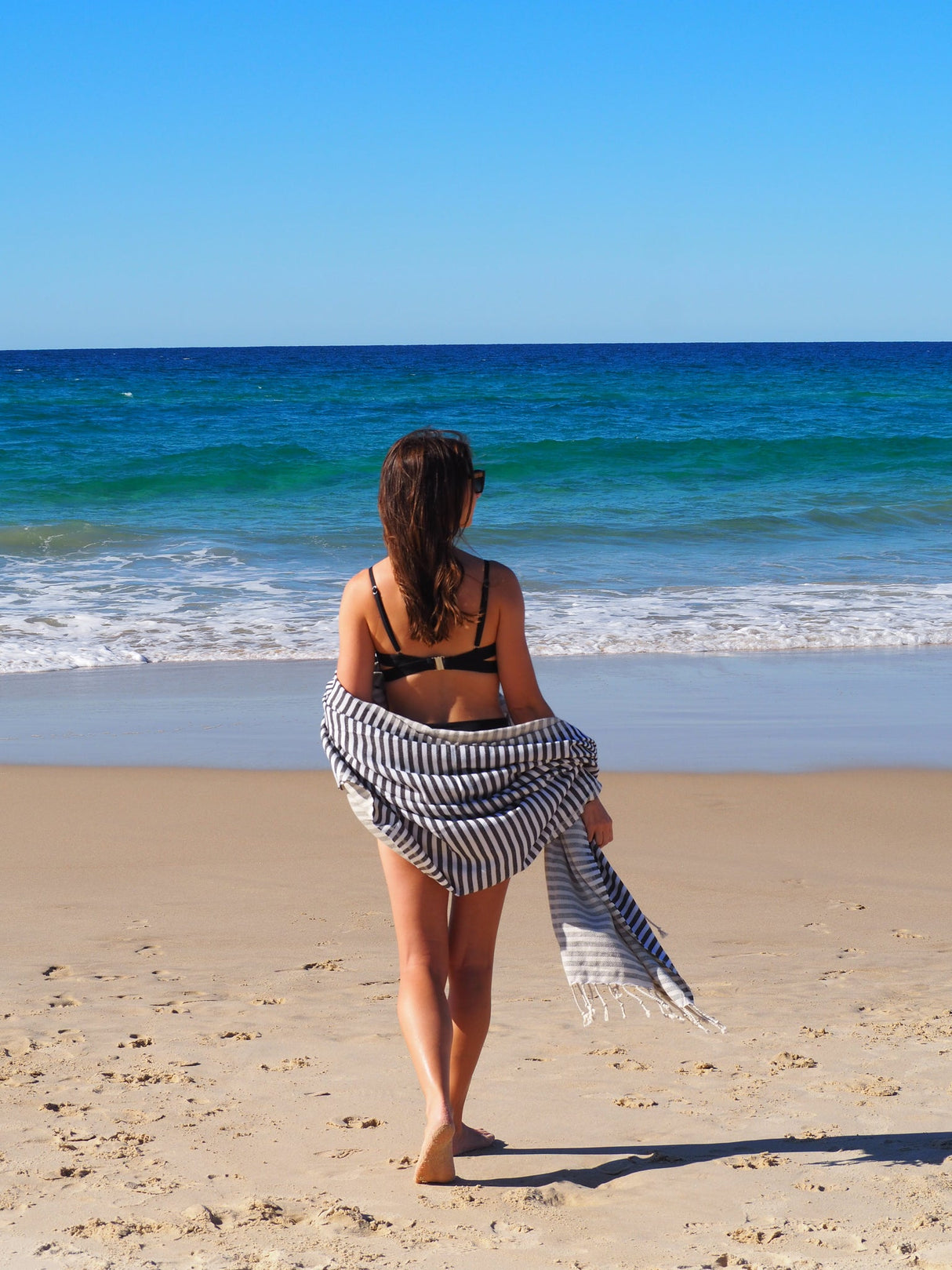 Midnight Portsea Turkish Cotton Beach Towel