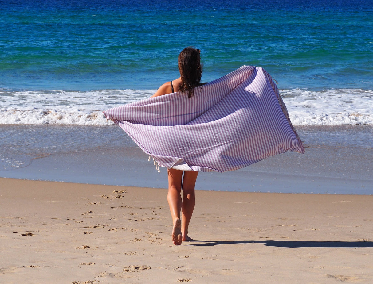 LILAC PORTSEA TURKISH COTTON BEACH TOWEL