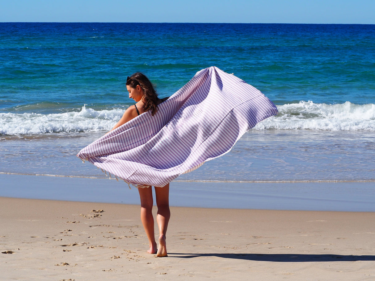 LILAC PORTSEA TURKISH COTTON BEACH TOWEL