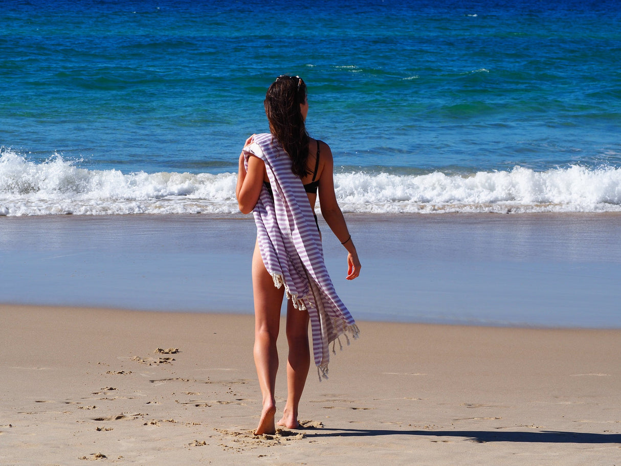 LILAC PORTSEA TURKISH COTTON BEACH TOWEL