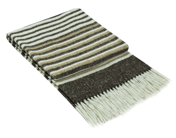 Sustainable Elegance: Reclaimed Wool Blend Throw in Warm Tan