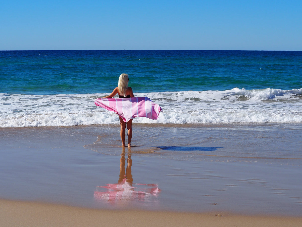 Sorrento Quick-Dry Turkish Cotton Beach Towel - Candy Delight