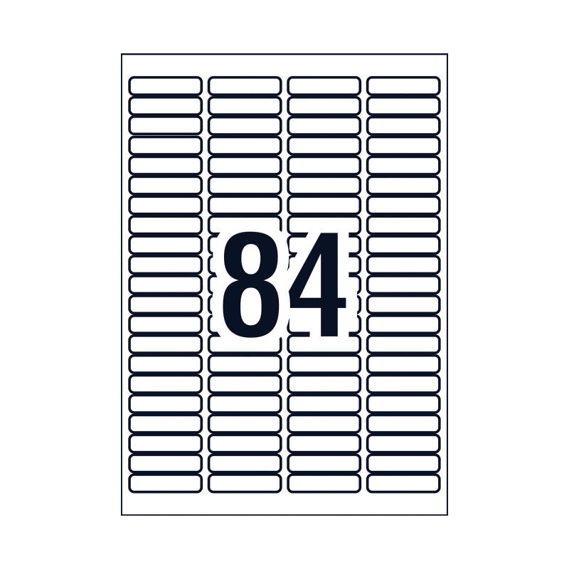 AVERY L7656 Multi-Purpose Lip Labels - 84 Labels per Sheet, Pack of 25