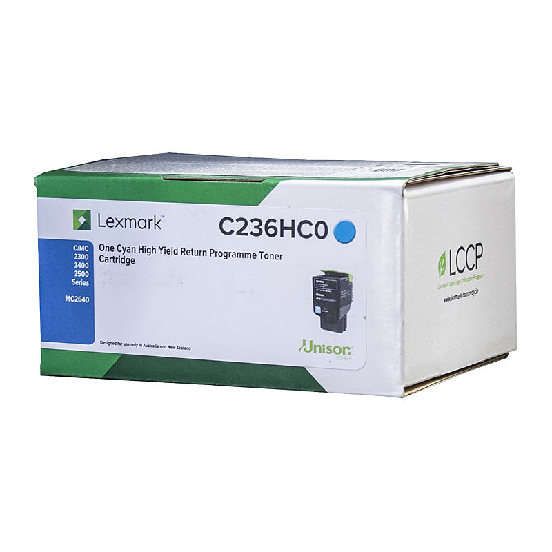 LEXMARK C2360C0 Genuine Cyan Toner Cartridge - 1,000 Page Yield