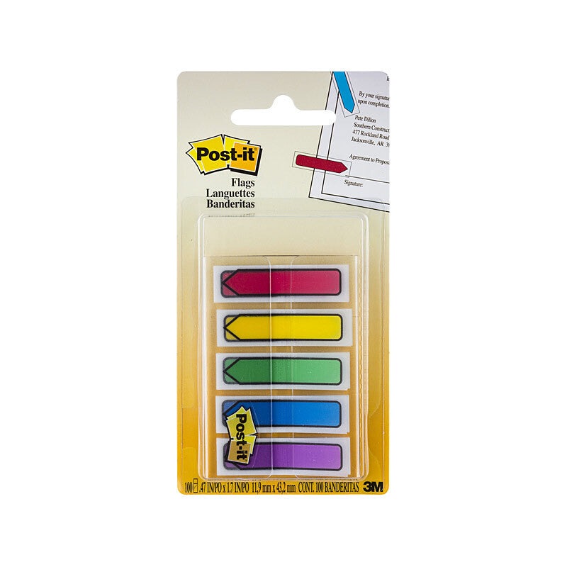 Post-It Arrow Flags 12x44mm - Pack of 5, Box of 6