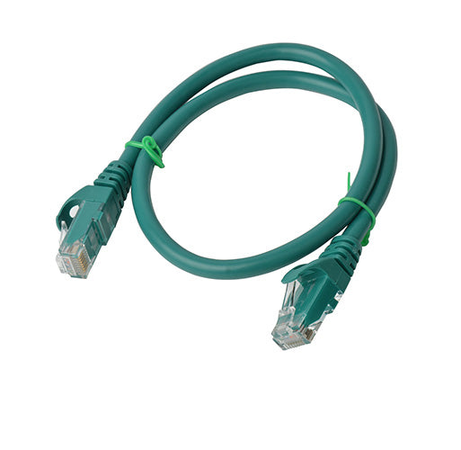 8WARE Cat6a UTP Ethernet Cable 25cm Snagless Green