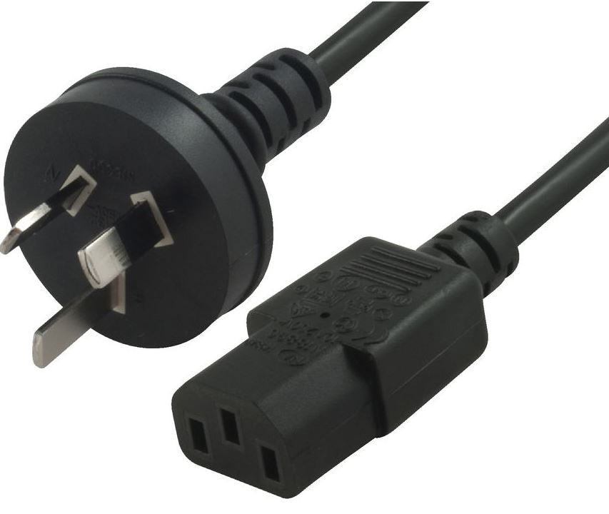 Hypertec 2m AU Power Cable - 240V Male to IEC C13 Adapter for Notebooks and AC Adapters - Black, AU Certified