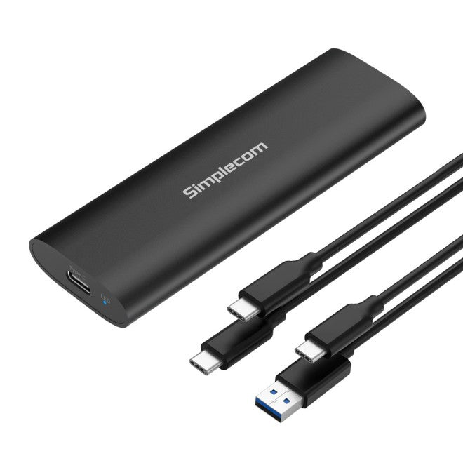 SIMPLECOM SE516 Tool-Free USB-C Enclosure for NVMe/SATA M.2 SSDs - 10Gbps Transfer Speed