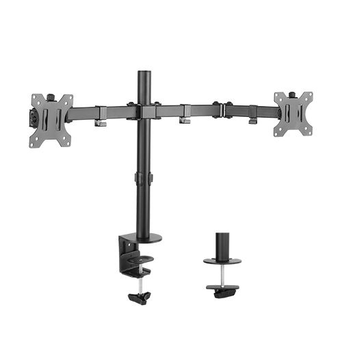 Brateck Dual Monitor Screens Economical Double Joint Articulating Steel Monitor Arm fit Most 13Ã??Ã??-32Ã??Ã?? Monitors Up to 8kg per screen, 360°Screen Rotation