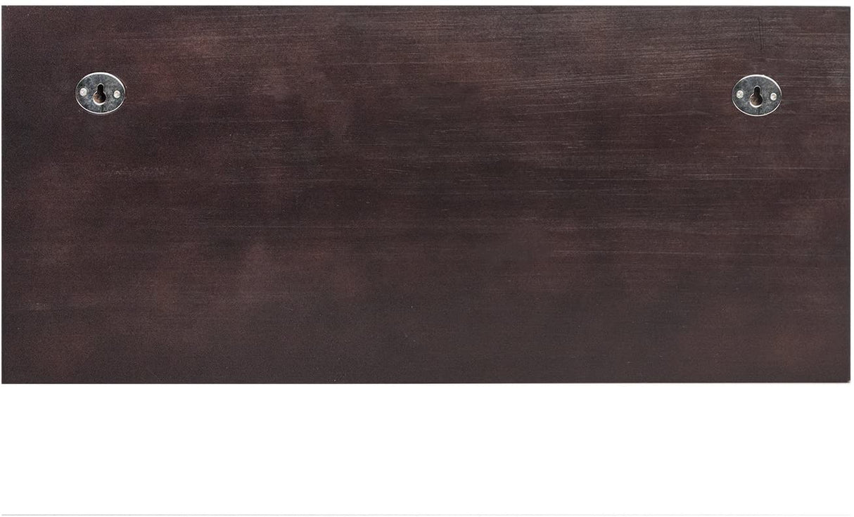 Elegant Brown Wooden Coat Rack with Dual Leather Trays