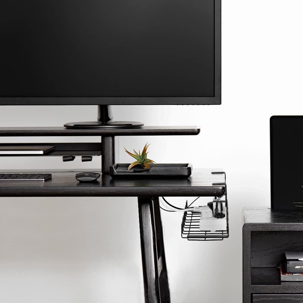 2 Pack Under Desk Cable Management Tray, Black