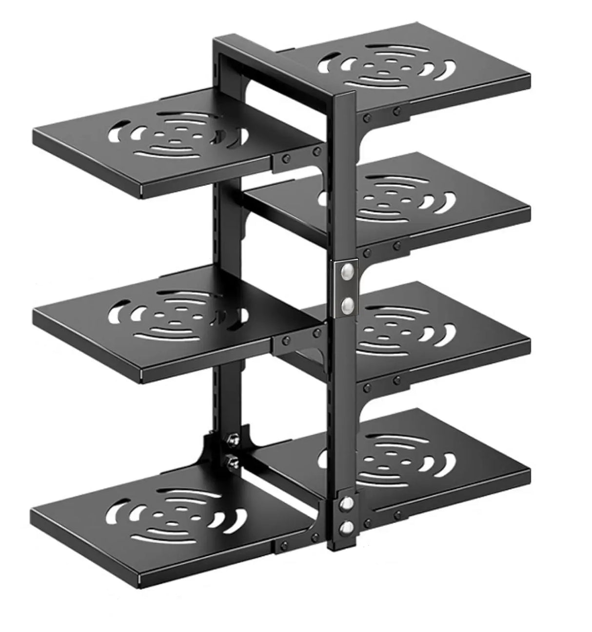 CARLA HOME Black 7 Tier Pan Organiser Rack - Heavy Duty - Adjustable - Pan Rack Kitchen