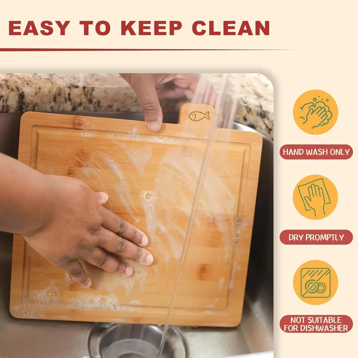 CARLA HOME Bamboo Cutting Board Set with Stand, 4 Pieces for Kitchen