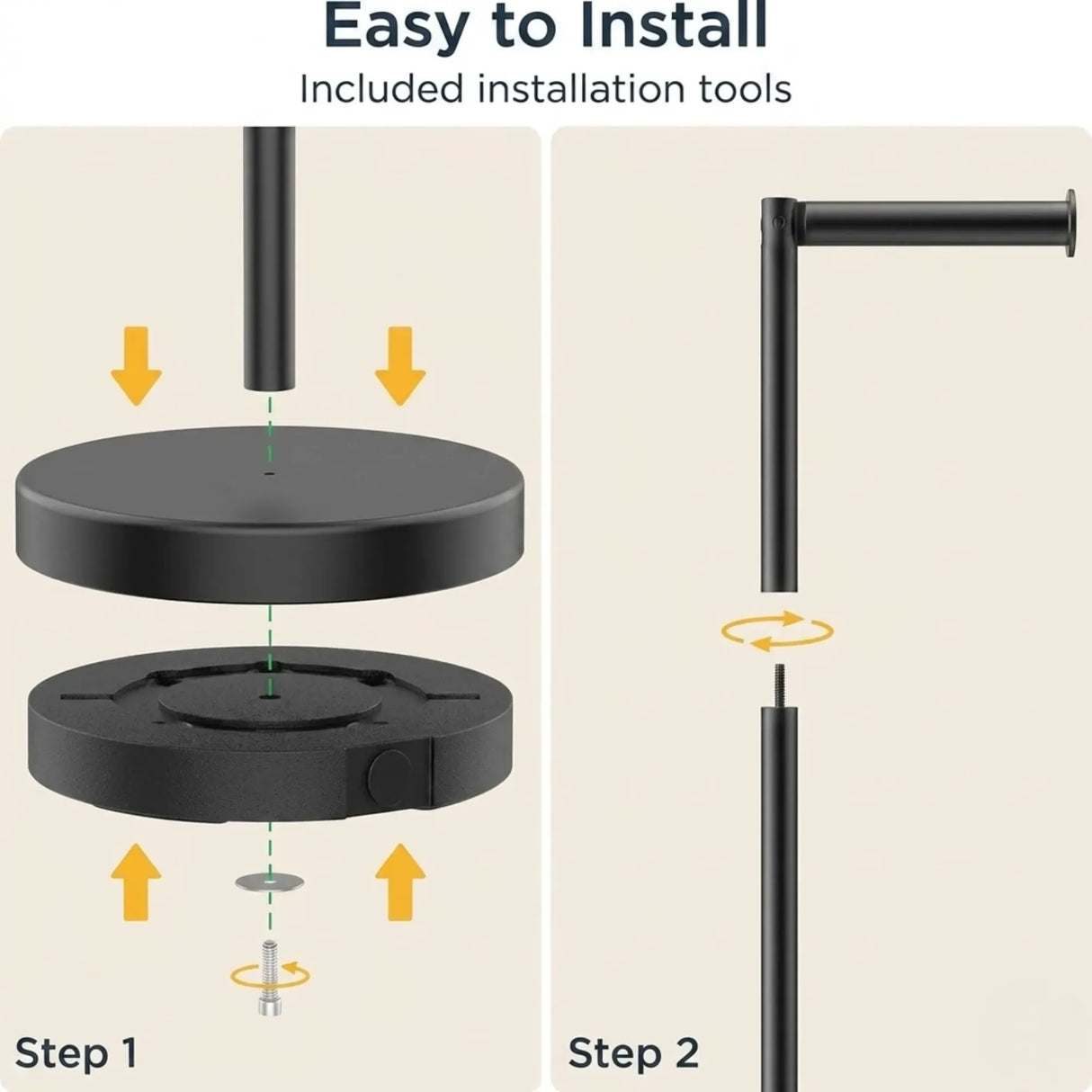 CARLA HOME Toilet Paper Holder Stand with Storage - Black - METAL - Bathroom Accessories Toilet Paper Holders