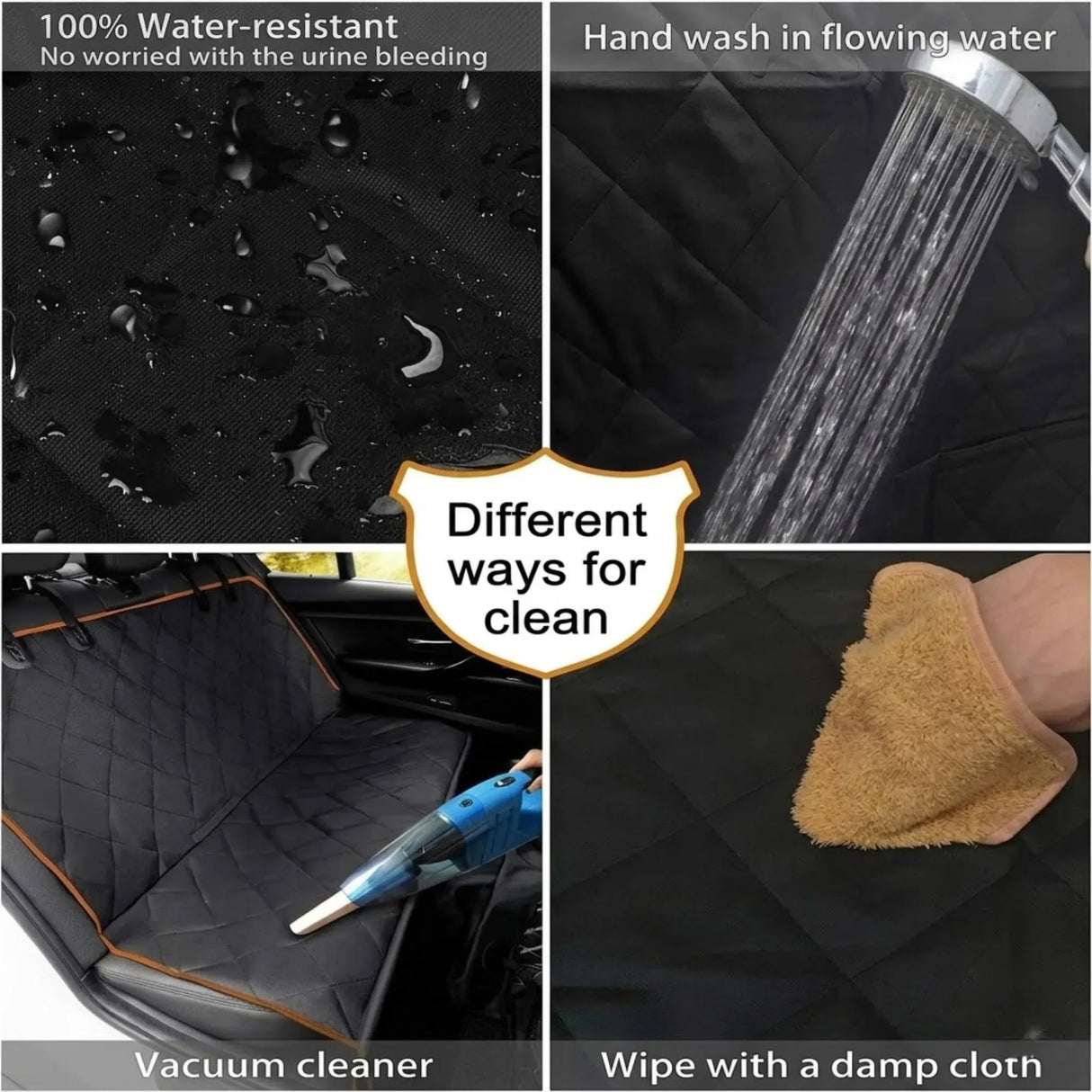 CARLA HOME Waterproof Dog Car Seat Cover Hammock - Black - Nylon - Dog Set Cover