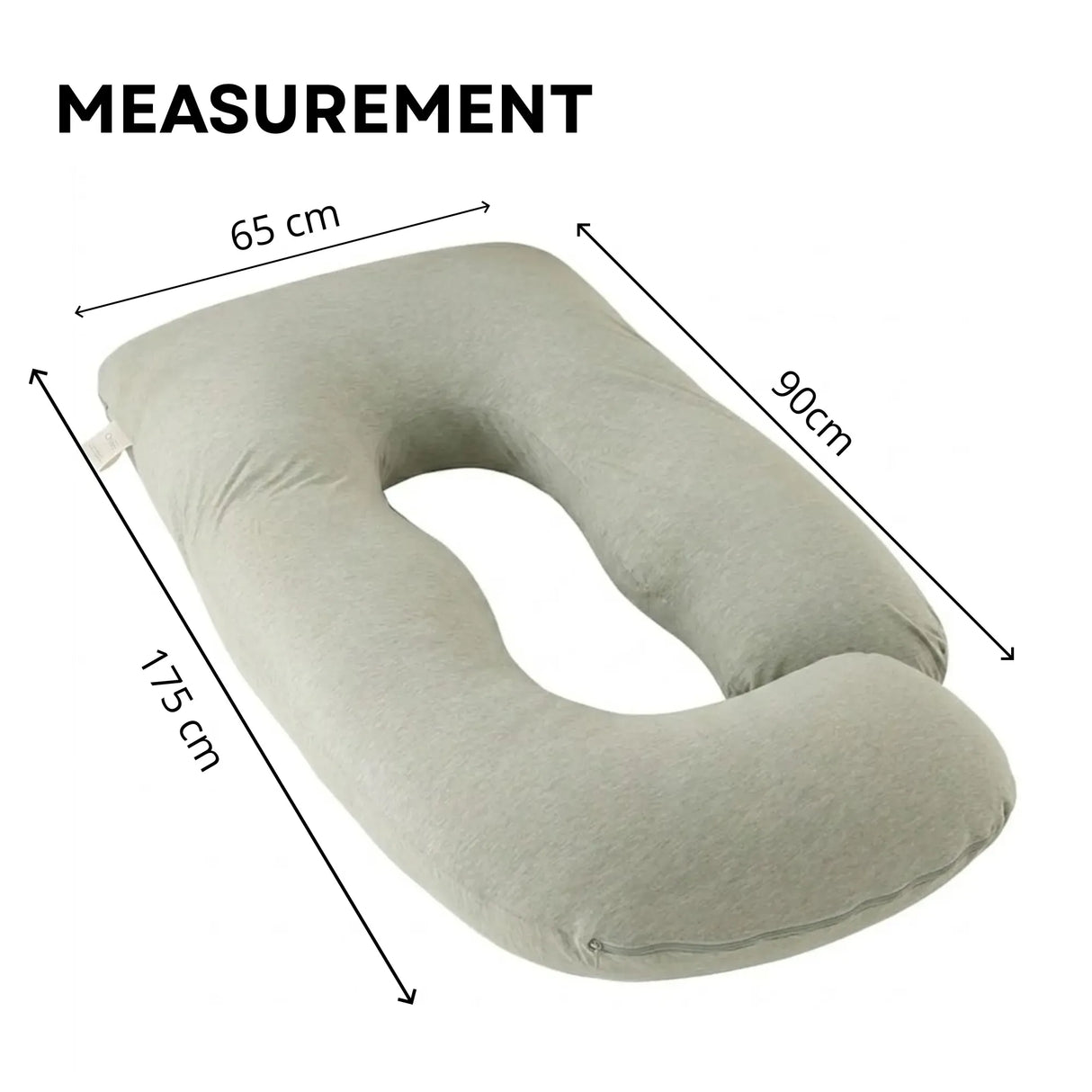 CARLA HOME U Shape Pregnancy Pillow Full Body Support - Green - Polyester - Full Body Pillow