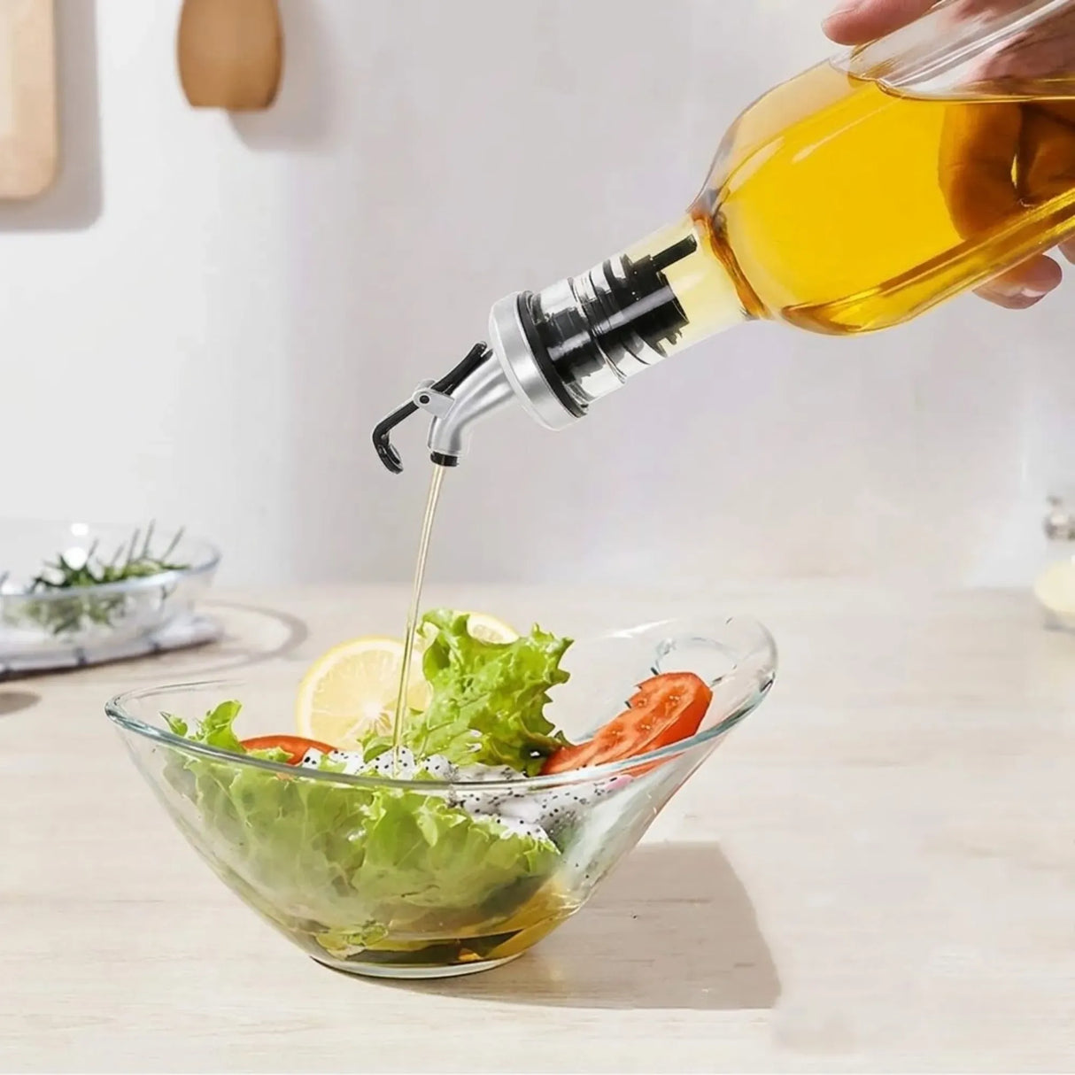 CARLA HOME 4 Pack Glass Oil Dispenser Bottle 500ml Transparent Kitchen