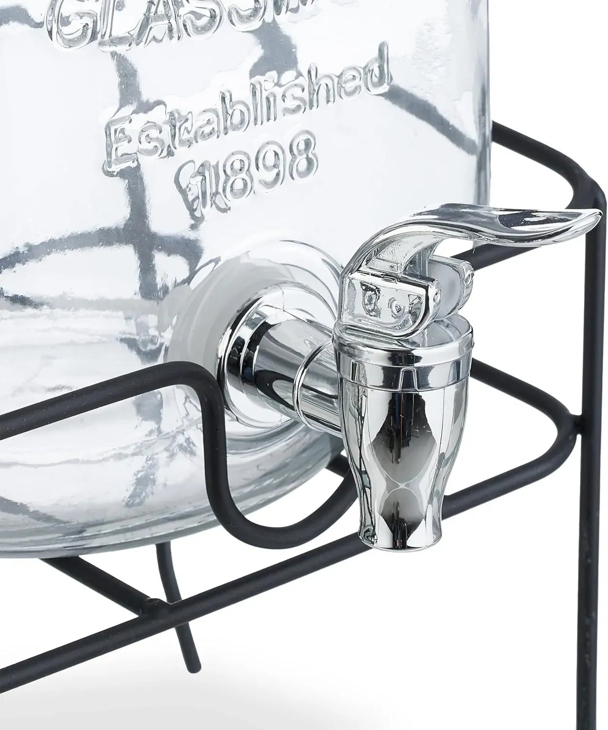 CARLA HOME 2 Pack Glass Drink Dispensers with Juice Pot Stand - 4L