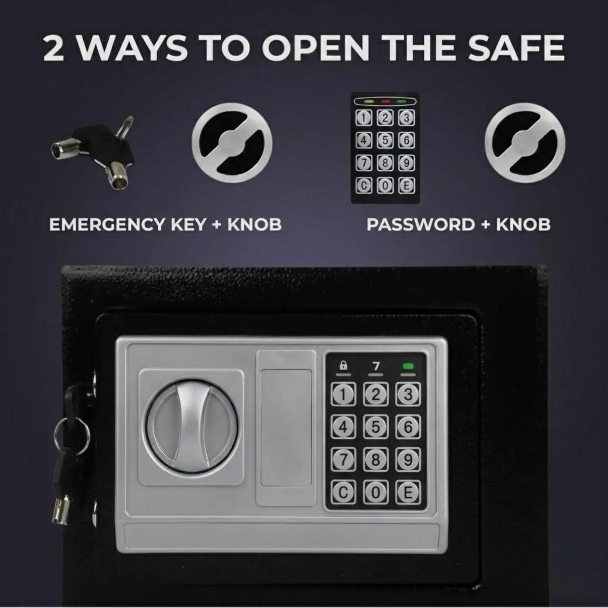 CARLA HOME Electronic Safe Box - Money Safe with Deposit Slot - Black - Cash Locker