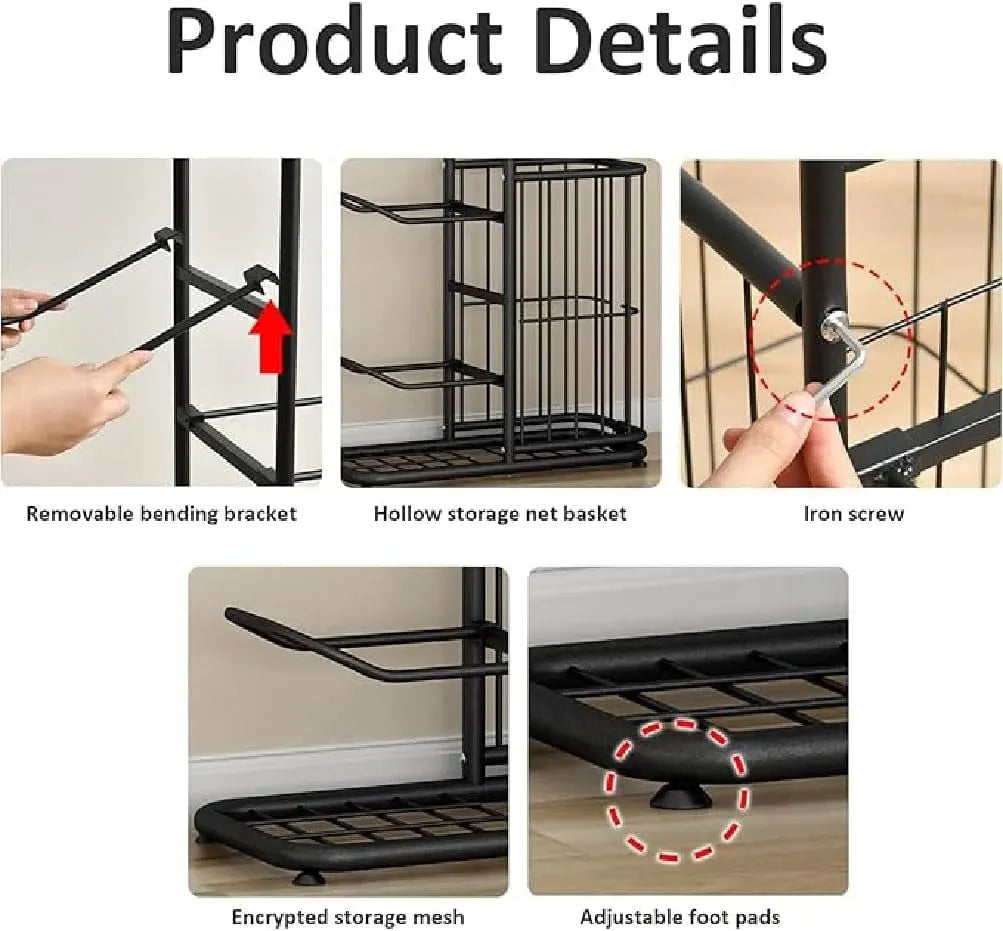 CARLA HOME Ball Storage Rack - 3-Tier Sports Organiser