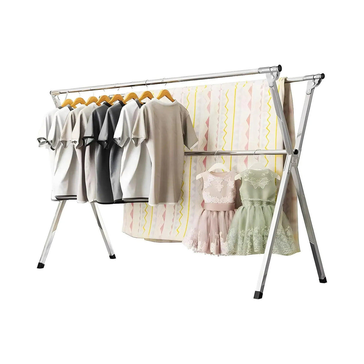 CARLA HOME Clothes Drying Rack Folding Indoor Outdoor, Grey, Kitchen