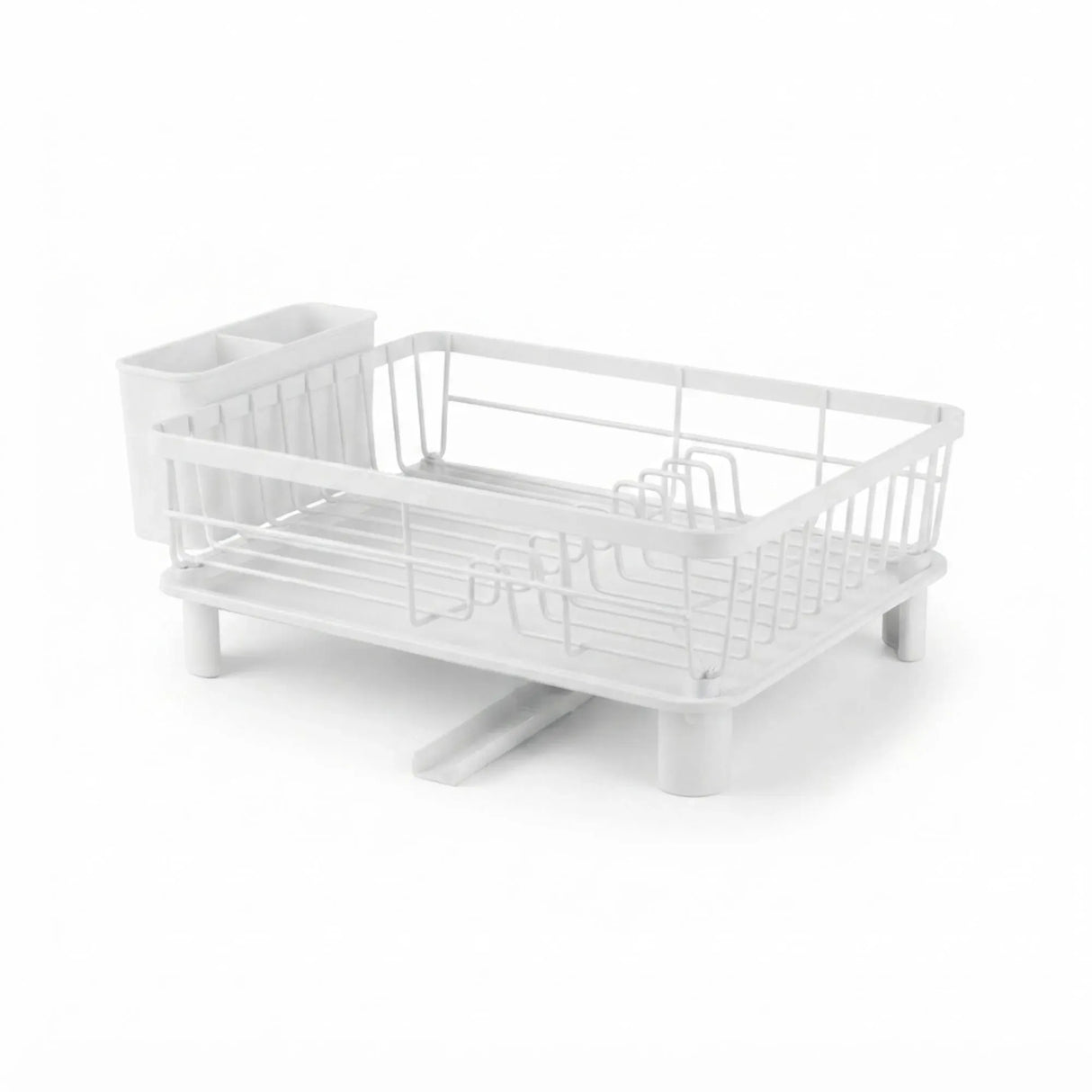 CARLA HOME Dish Drying Rack with Drainboard & Utensil Holder for Kitchen (White)