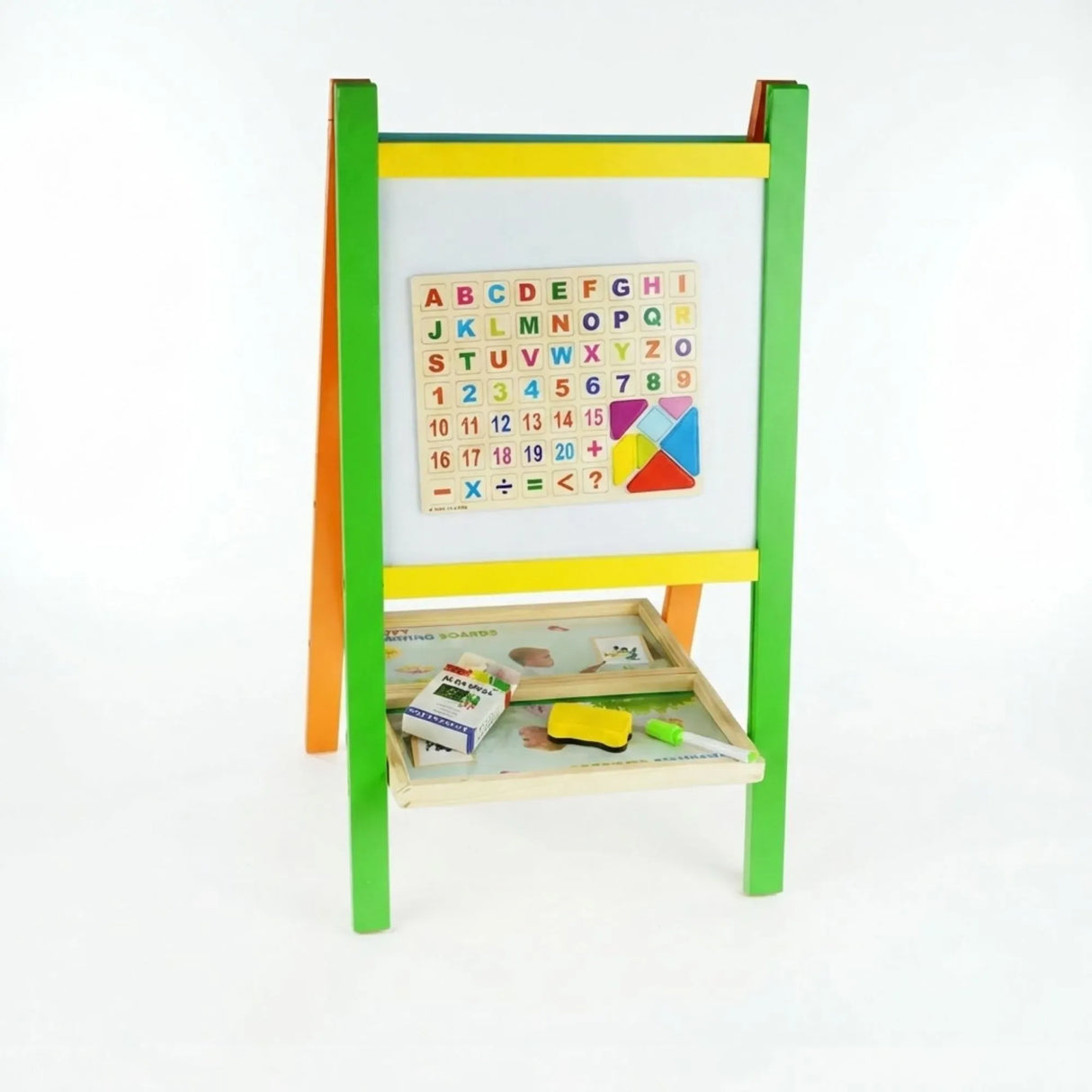 CARLA HOME Kids Art Easel, Double-Sided Chalkboard Whiteboard, Multicolour