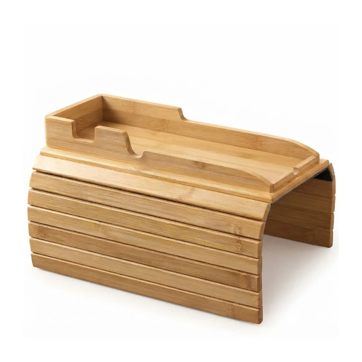 CARLA HOME Bamboo Sofa Armrest Tray, Couch Arm Table, Non-Slip Tray Table
