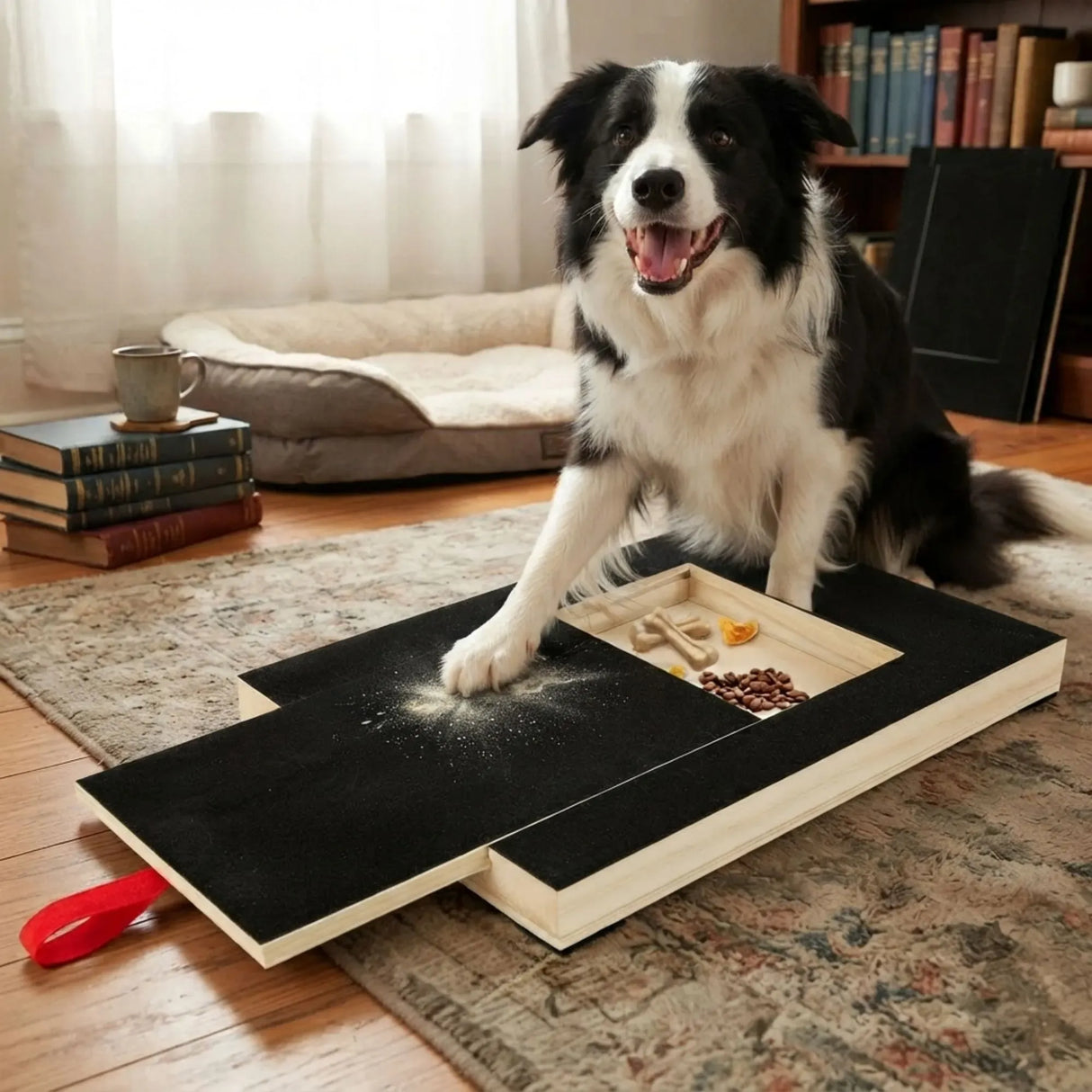 CARLA HOME Dog Nail Scratch Board with Snack Box Sandpaper Puppy Nail Pet