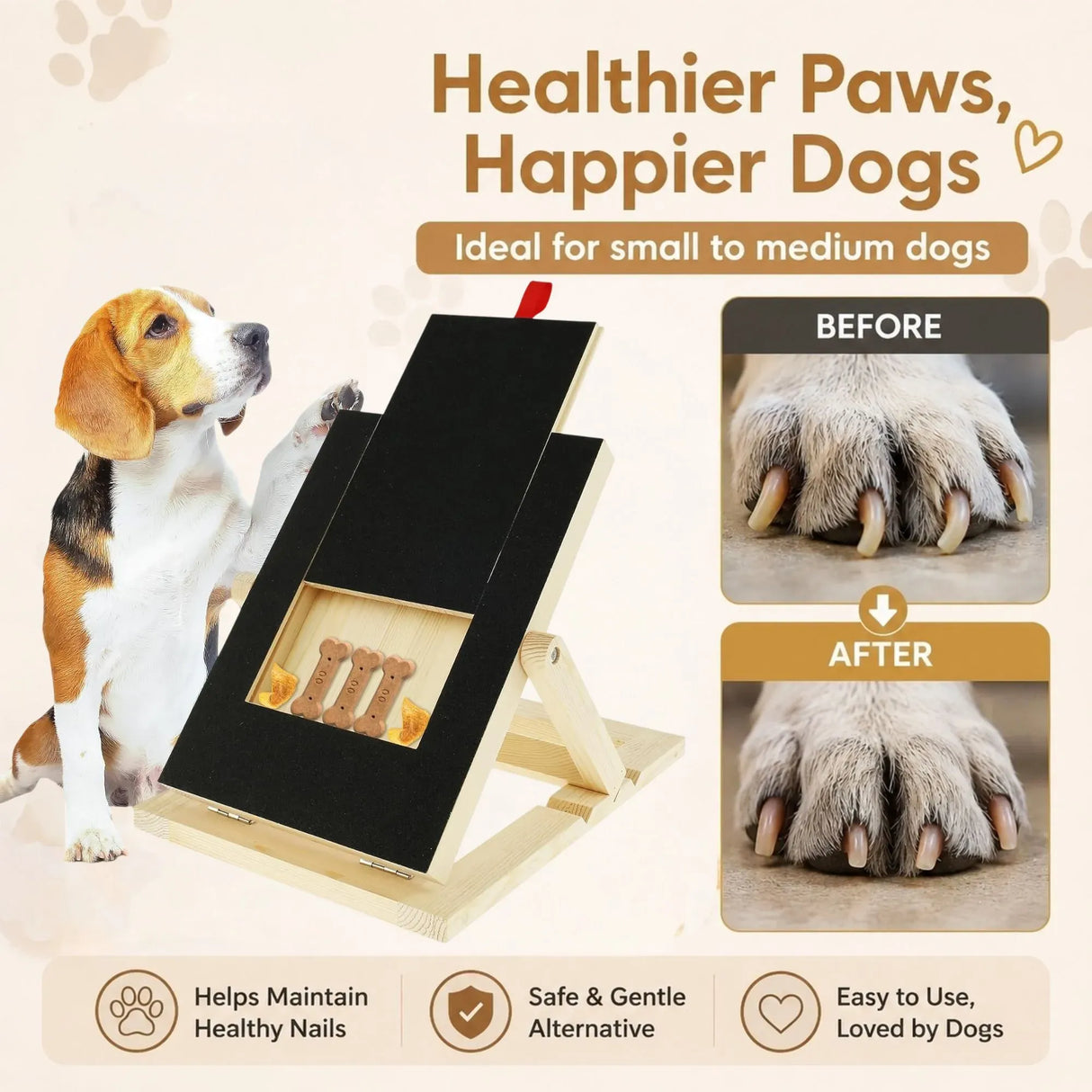 CARLA HOME Dog Nail Scratch Board with Snack Box, Height Adjustable Puppy Nail Pet