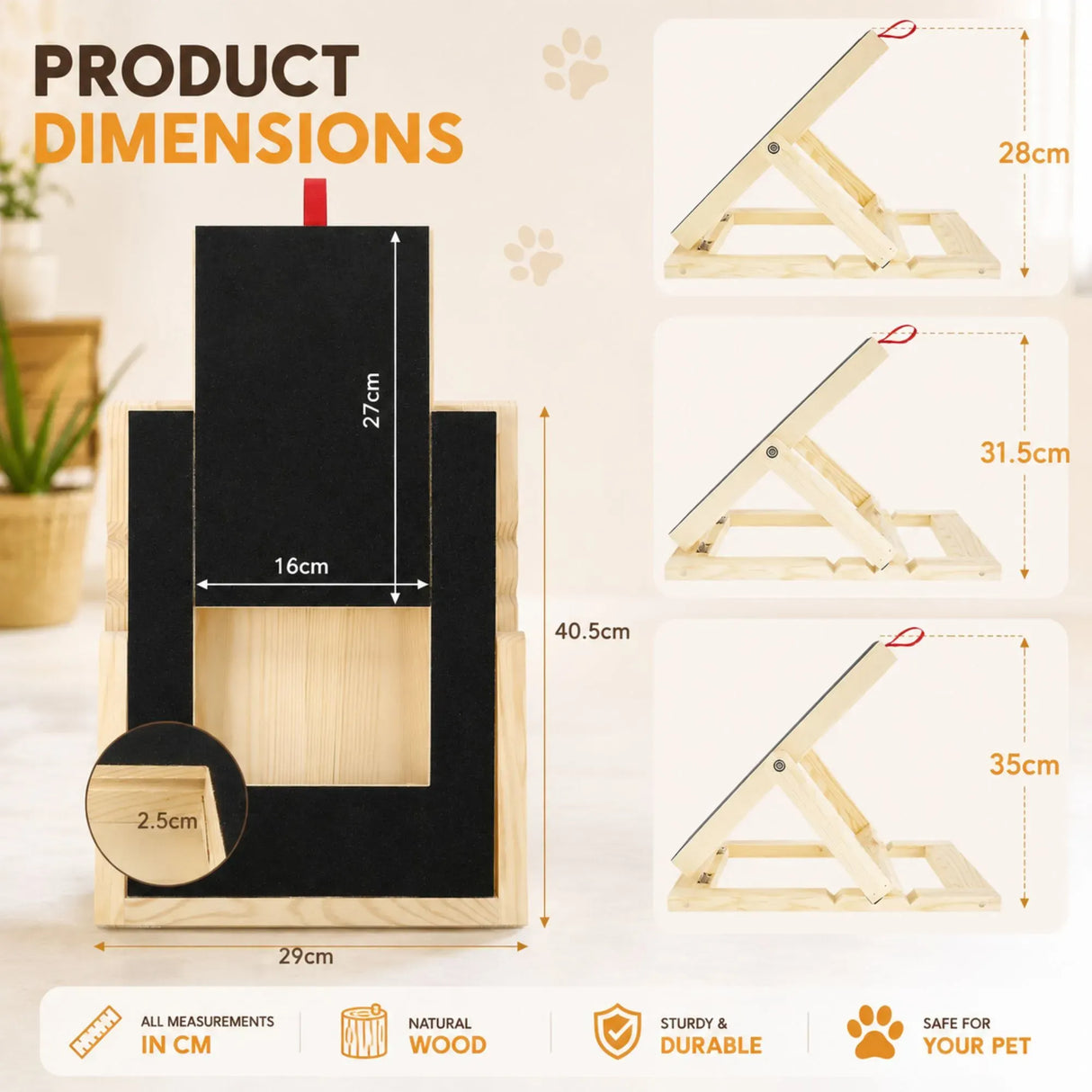 CARLA HOME Dog Nail Scratch Board with Snack Box, Height Adjustable Puppy Nail Pet