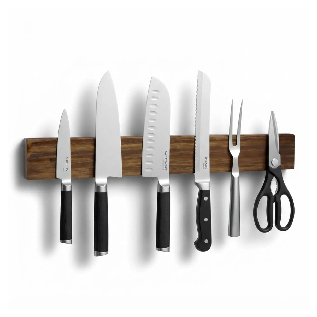 CARLA HOME Magnetic Knife Holder Wall Mounted, Wood Strip, Brown (40cm)