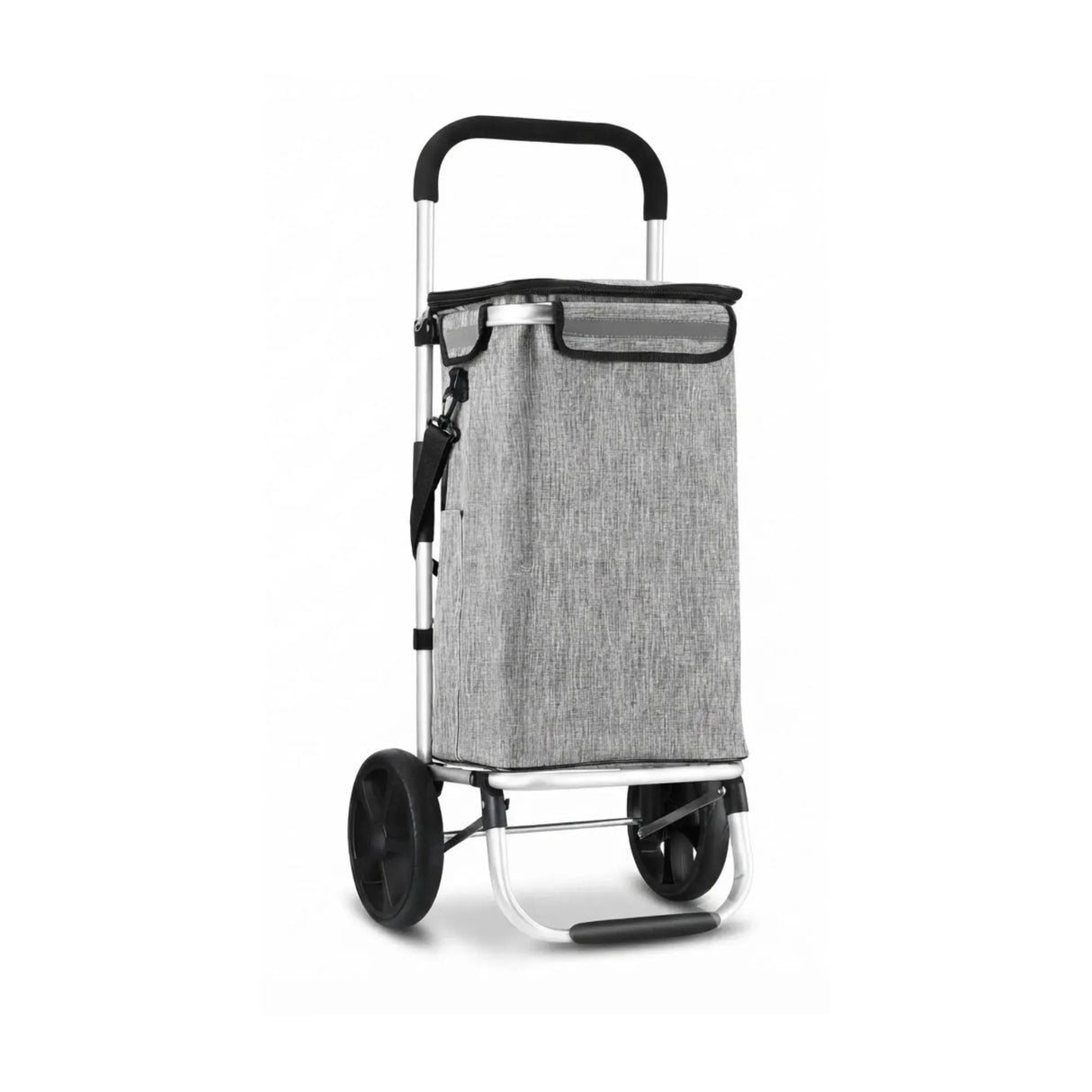 CARLA HOME Foldable Shopping Trolley, Aluminium Cart, 45L, Waterproof, Grey