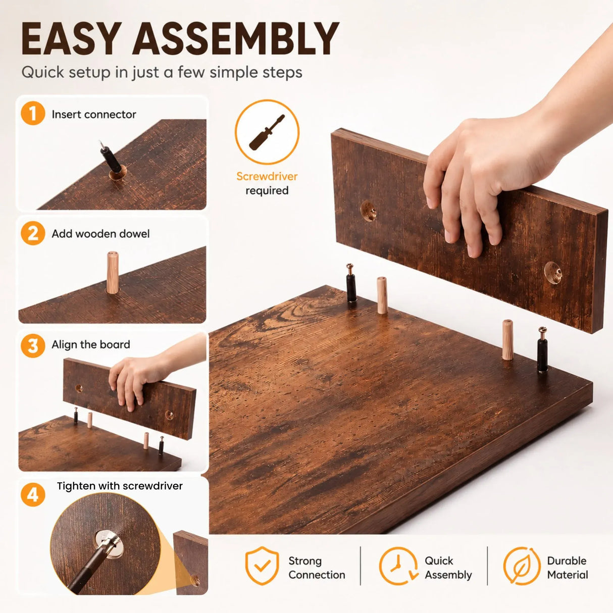 CARLA HOME Dual Monitor Stand Riser, Adjustable Length and Angle, Brown