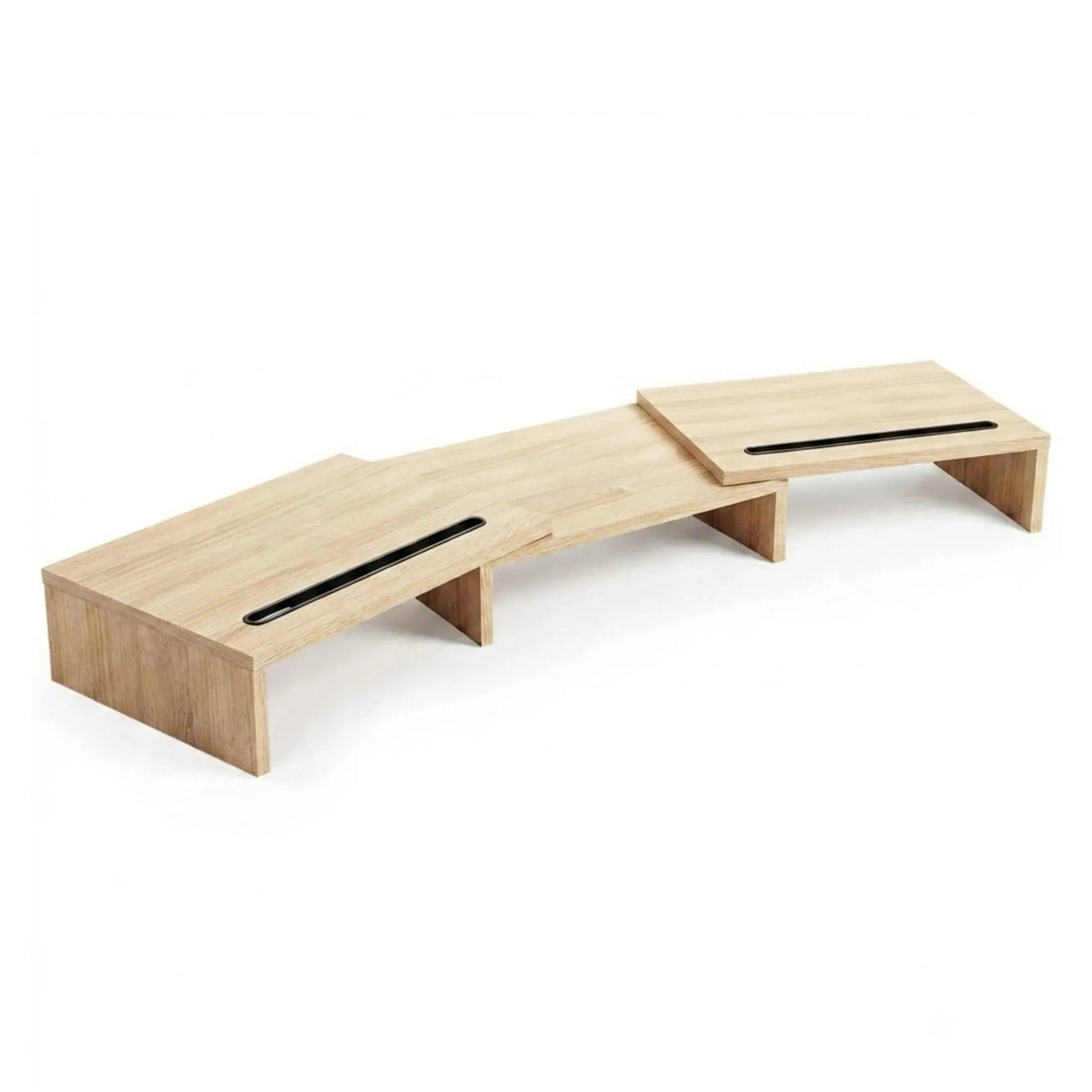CARLA HOME Dual Monitor Stand Riser, Adjustable Length and Angle, Beige
