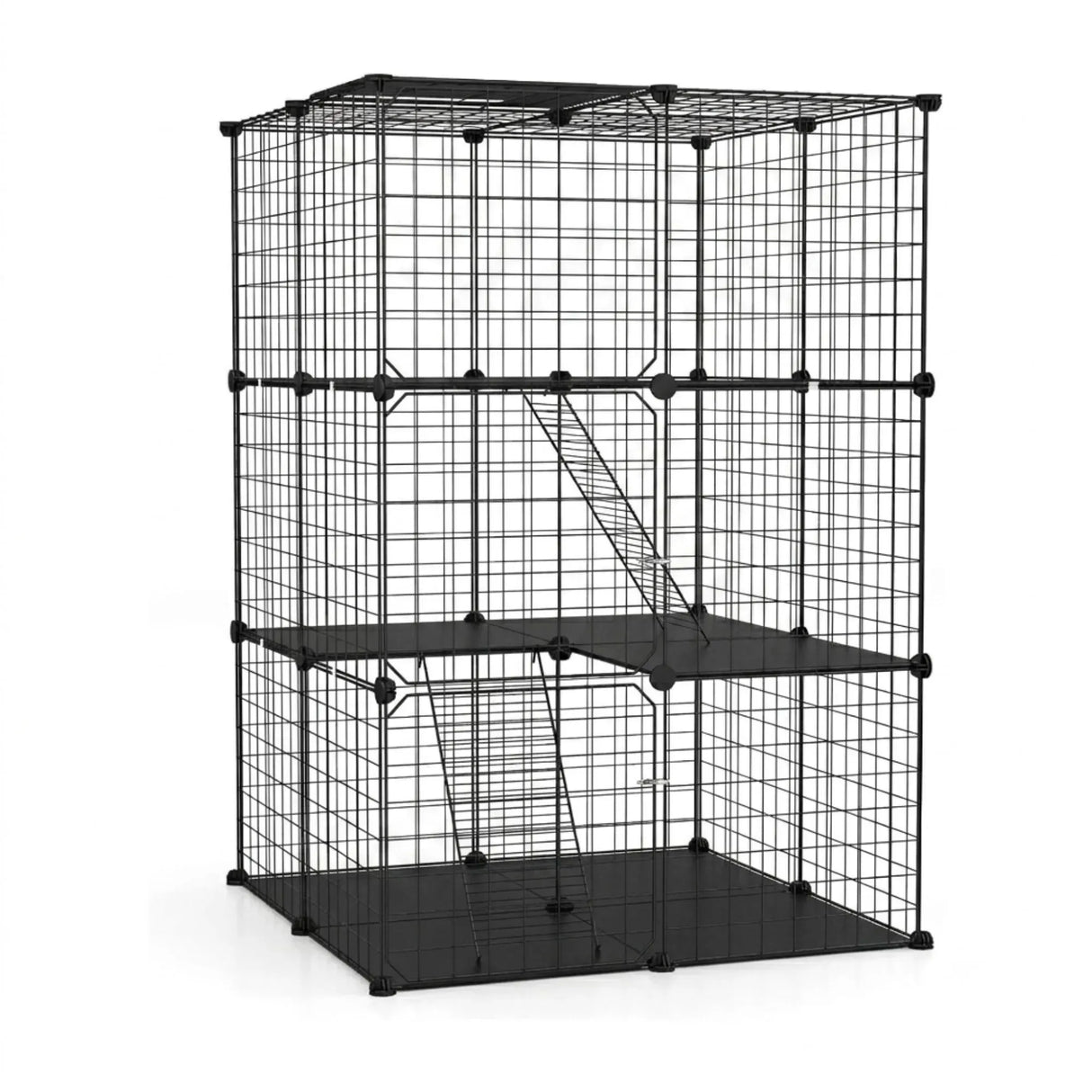 CARLA HOME Large Cat Cage Diy Enclosure, 3 Tier Pet Playpen Cat Kennel