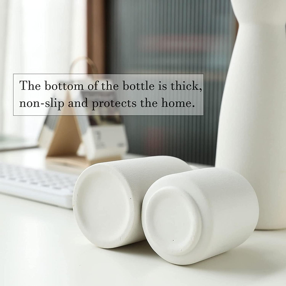 Ceramic Set of 3 Modern White Vases for Home D?cor