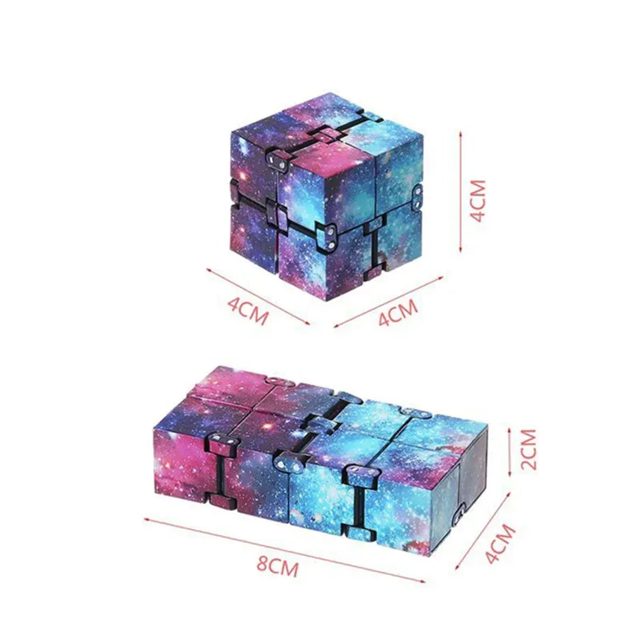 Infinity Cube Fidget Toy in Blue Starry Sky for Stress Relief and Sensory Play
